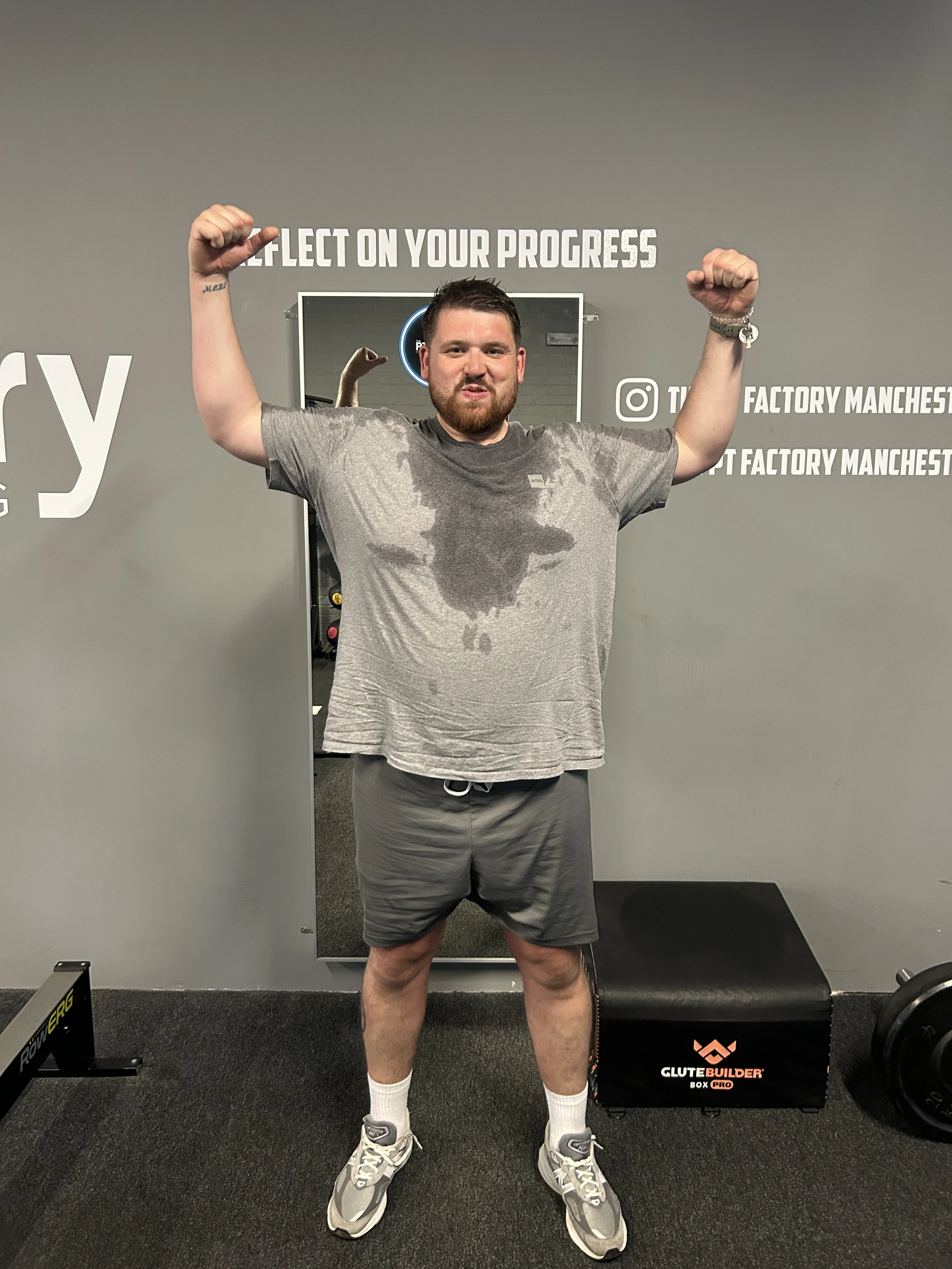 Jake celebrating after a session at The PT Factory